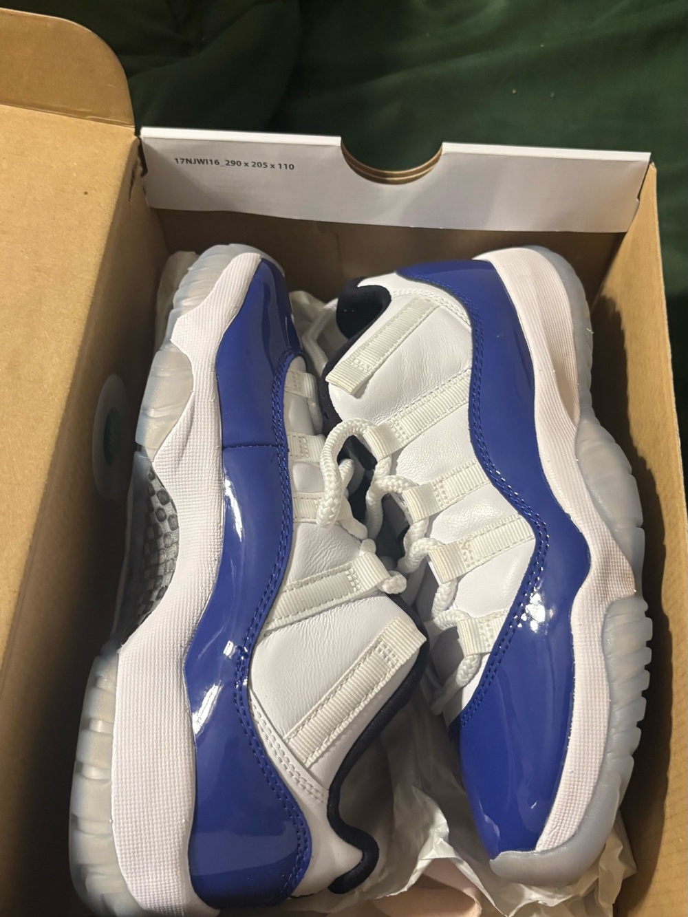 Jordan Kids White and Blue Low-Top Sneakers